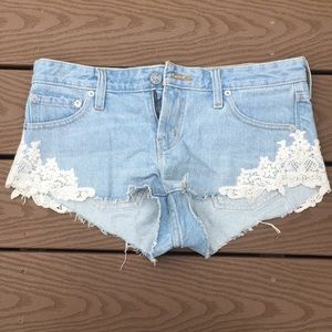 Light Denim Lace shorts